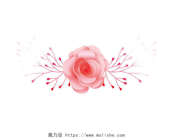 彩色卡通手绘玫瑰花花卉鲜花装饰矢量元素PNG素材